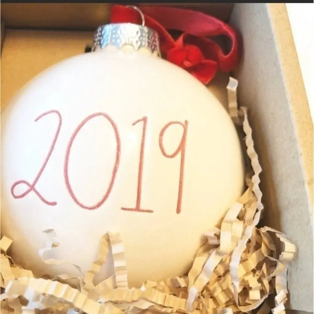 Rae Dunn by Magenta Seasonal Holiday Round Christmas Tree 2019 Ornament